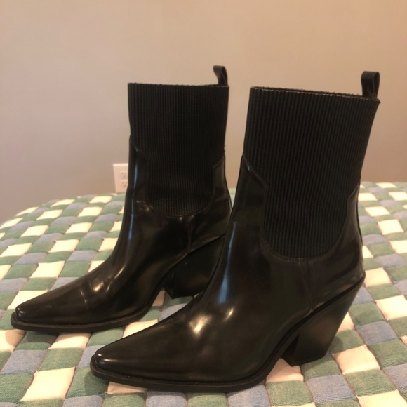 H&M Pointed Black Ankle Heeled Boots - Picture 2 of 4